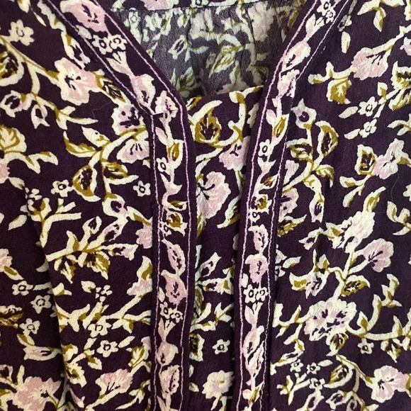 Rebecca Taylor tank blouse batik style print purples size 2 100% rayon EUC - Picture 5 of 8